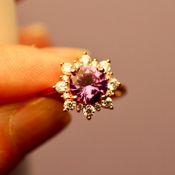 Alexandrite Ring Handcrafted in 18k Rose Gold Vermeil Size 6 - Picture 7 of 7